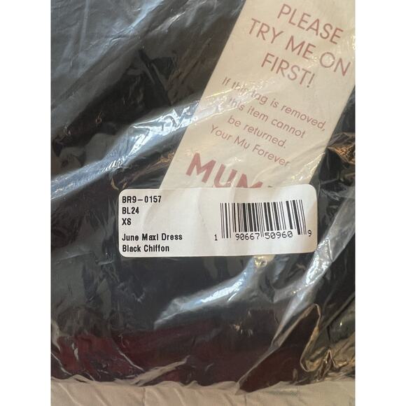 Show Me Your Mumu June Maxi Bridesmaid Formal Dress Black Chiffon NWT XS - Picture 3 of 4